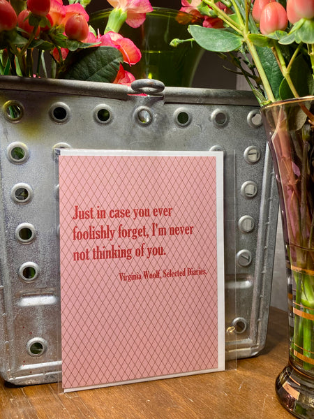 Virginia Woolf Literary Quote Love Card