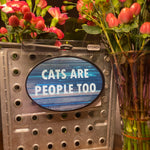 Cats are People Too. Oval Sticker