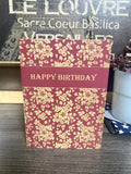 elegant deep red and gold bouquet birthday card