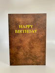 Brown Leather Happy Birthday Card