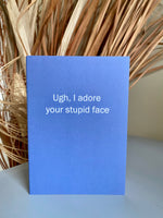 greeting card with funny love message 