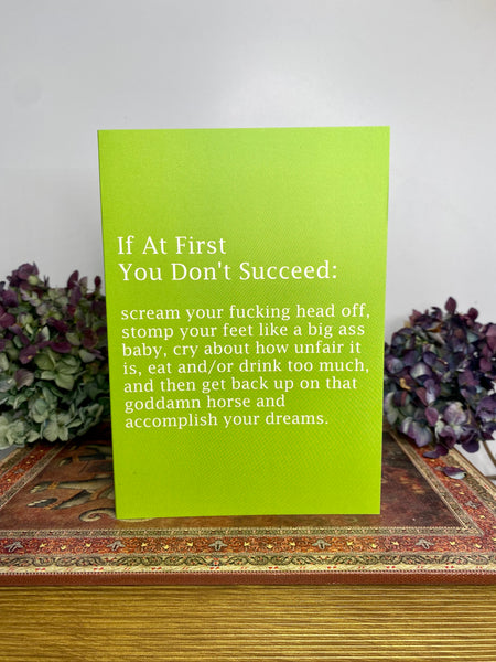If At First You Don’t Succeed... Encouragement Card