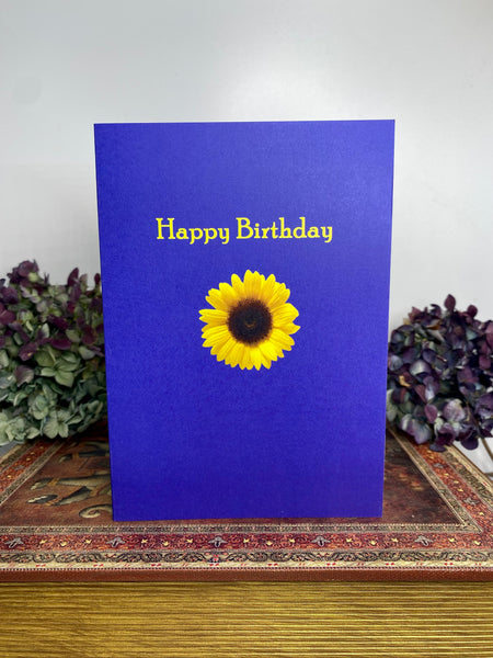 happy birthday sunflower card