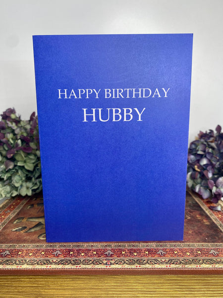 happy birthday hubby blue card
