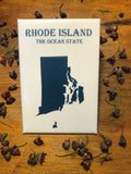 Nautical blue map of rhode island the ocean state on white background 