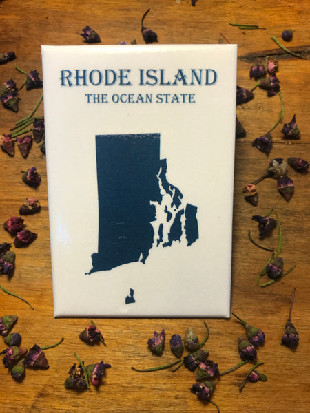 Nautical blue map of rhode island the ocean state on white background 