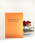 happy birthday little monster orange birthday card
