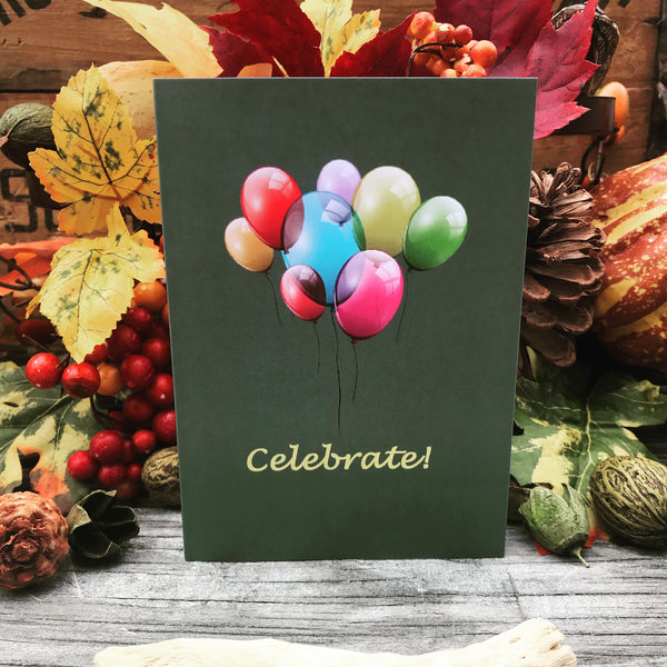 Celebrate! Colorful Balloon Bouquet Celebration Card - Ree+Dot