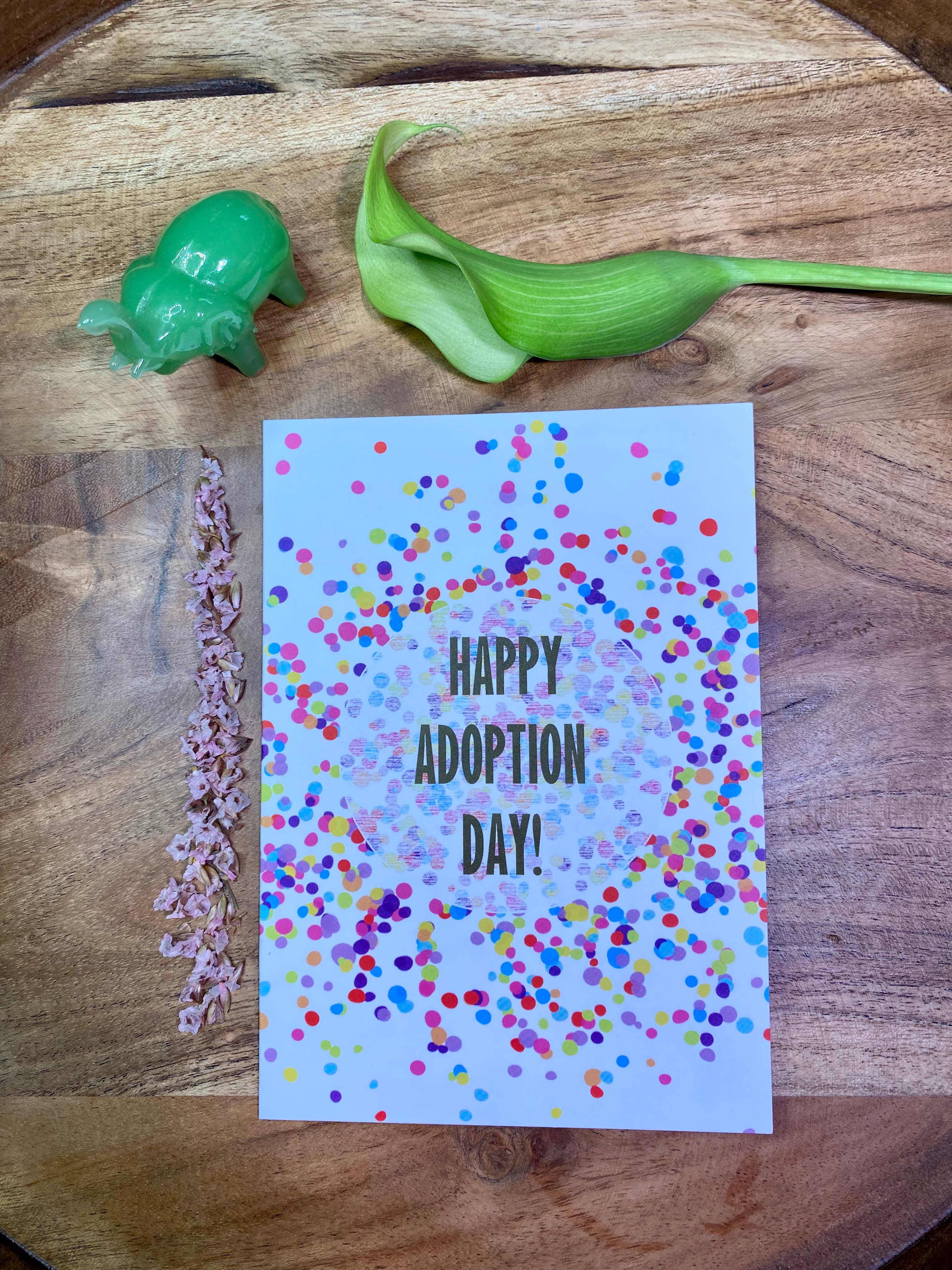 Glückwunschkarte Zur Adoption „Happy Adoption Day“ – Blau-grünes Aquarell-Design, 12,7 X 17,8 Cm, Inkl. Umschlag