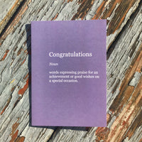 Congratulations Dictionary Definition Congrats Card - Ree+Dot