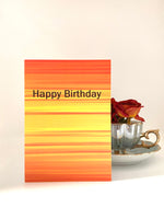 birthday card bright orange and yellow stripes