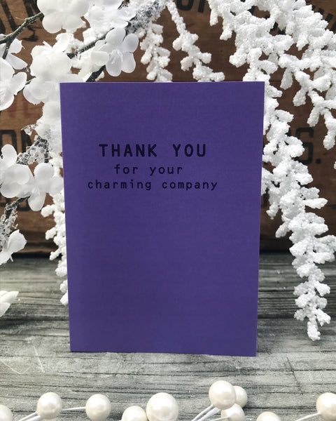 Thank You For Your Charming Company Thank You Card - Ree+Dot