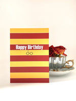 gryffindor stripes harry potter fan birthday card