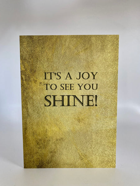 vintage look gold card with inspirational phrase