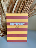 birthday card gryffindor stripes background harry potter glasses