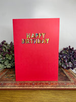 Metallic Letters Happy Birthday Cards (Available in 2 Colors)