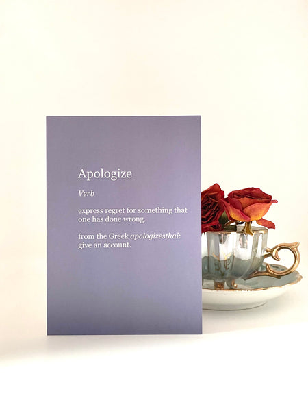 apologize definition greeting card