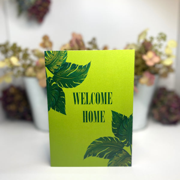 welcome home card monstera plant reeplusdot 